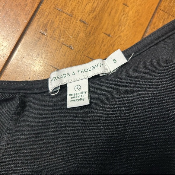 Threads 4 Thought V Neck Rainey Patch Pocket Jumpsuit in Black, Size Small - Picture 12 of 14